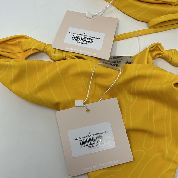 Kittenish Yellow Stay Wild Cheeky Bikini Swimsuit Size Large Brand New W/Tags - Picture 13 of 13